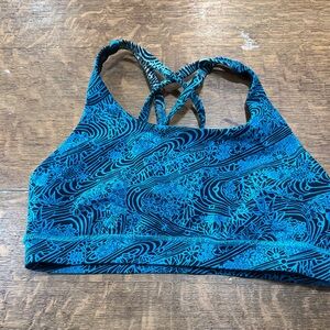 Lululemon sz 8‎ Free To Be Kitakami Viridian Green Black Energy Sports Bra.